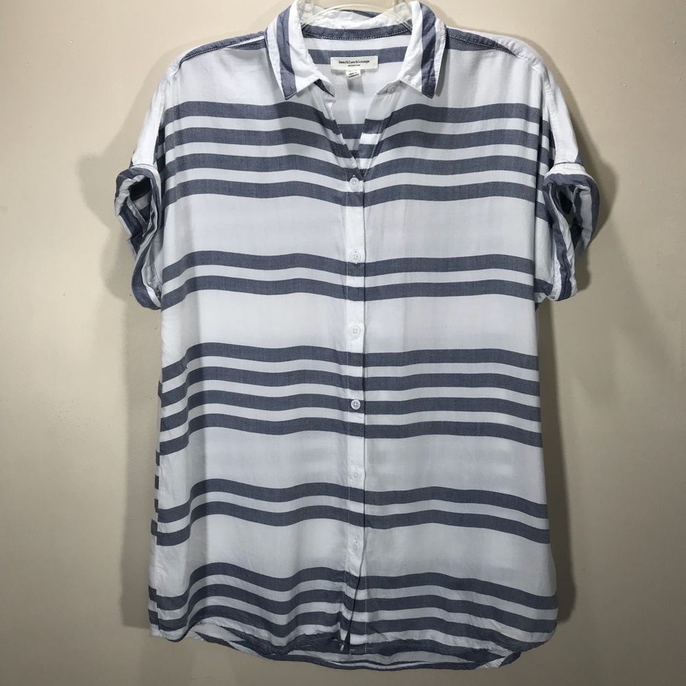 Beach Lunch Lounge | Striped Button Down Blouse